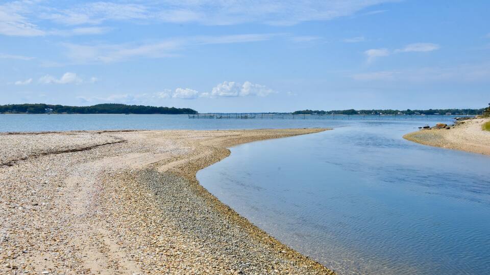 A sweeping view of the natural beauty at Mashomack Preserve on Shelter Island which is situated between the North and South Forks of Long Island, New York.