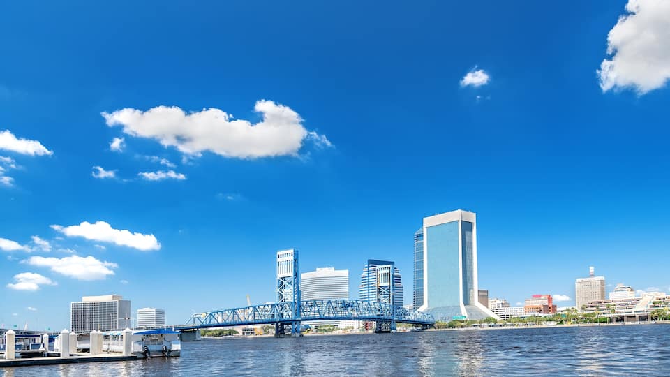 Skyscrapers in the business district of Jacksonville, Florida.