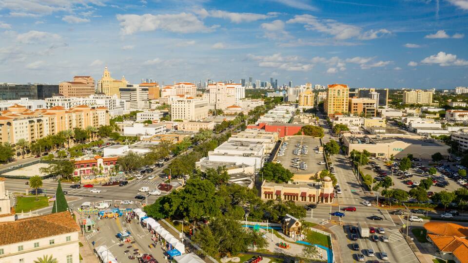 Aerial drone footage Coral Gables FL circa 2019