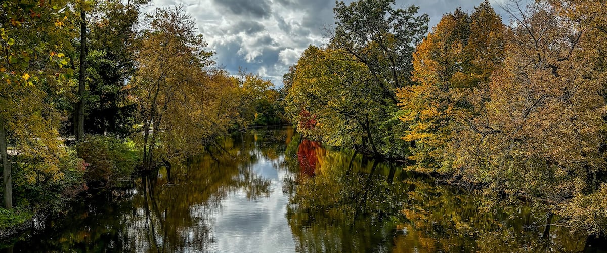 Autumn on the Grand River in East Lansing Michigan