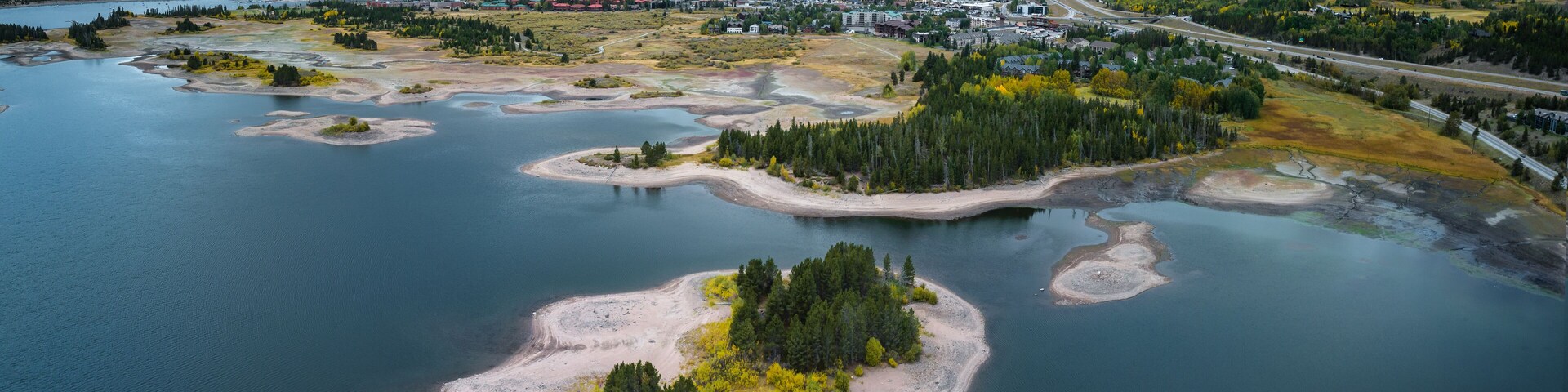 Frisco, Colorado during fall with lake