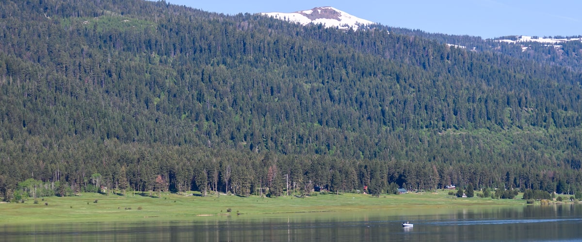Panoramic View of a Summer Mountain Lake