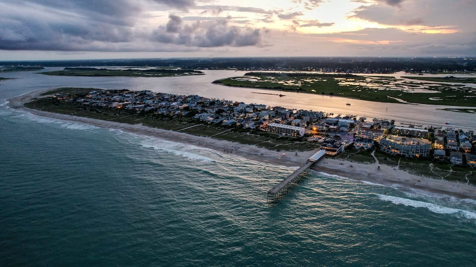 Wrightsville Beach, North Carolina. Sunset on the south end.
