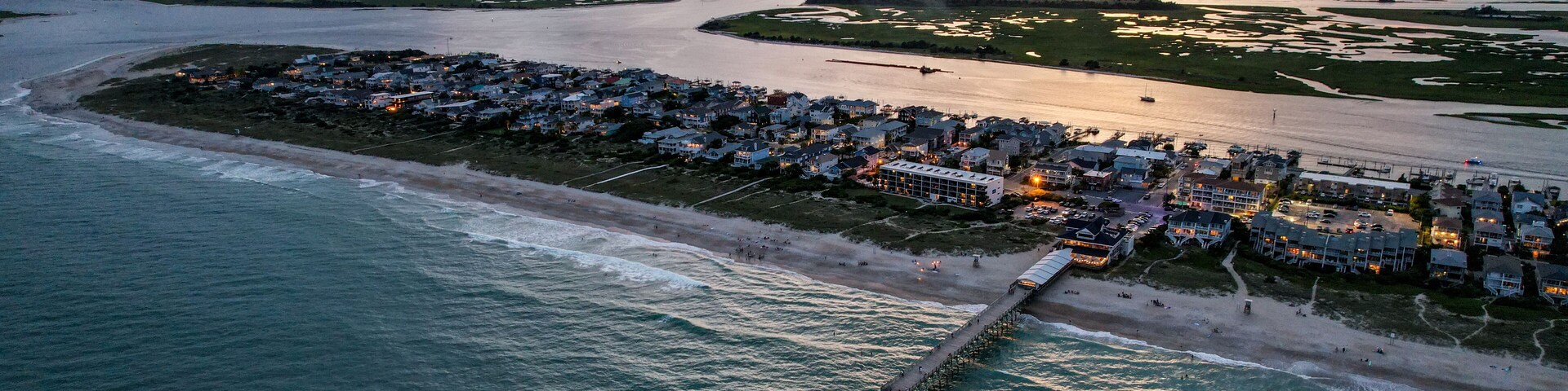 Wrightsville Beach, North Carolina. Sunset on the south end.
