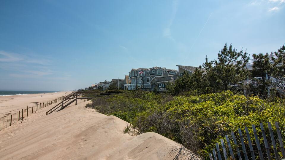 Private Beach with Blue Sky