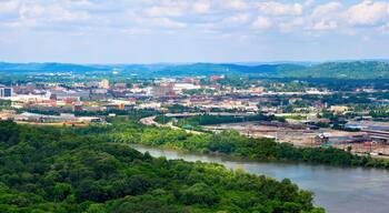 Panorama landscape of Chattanooga on the Tennessee River as seen from Chickamauga Dam