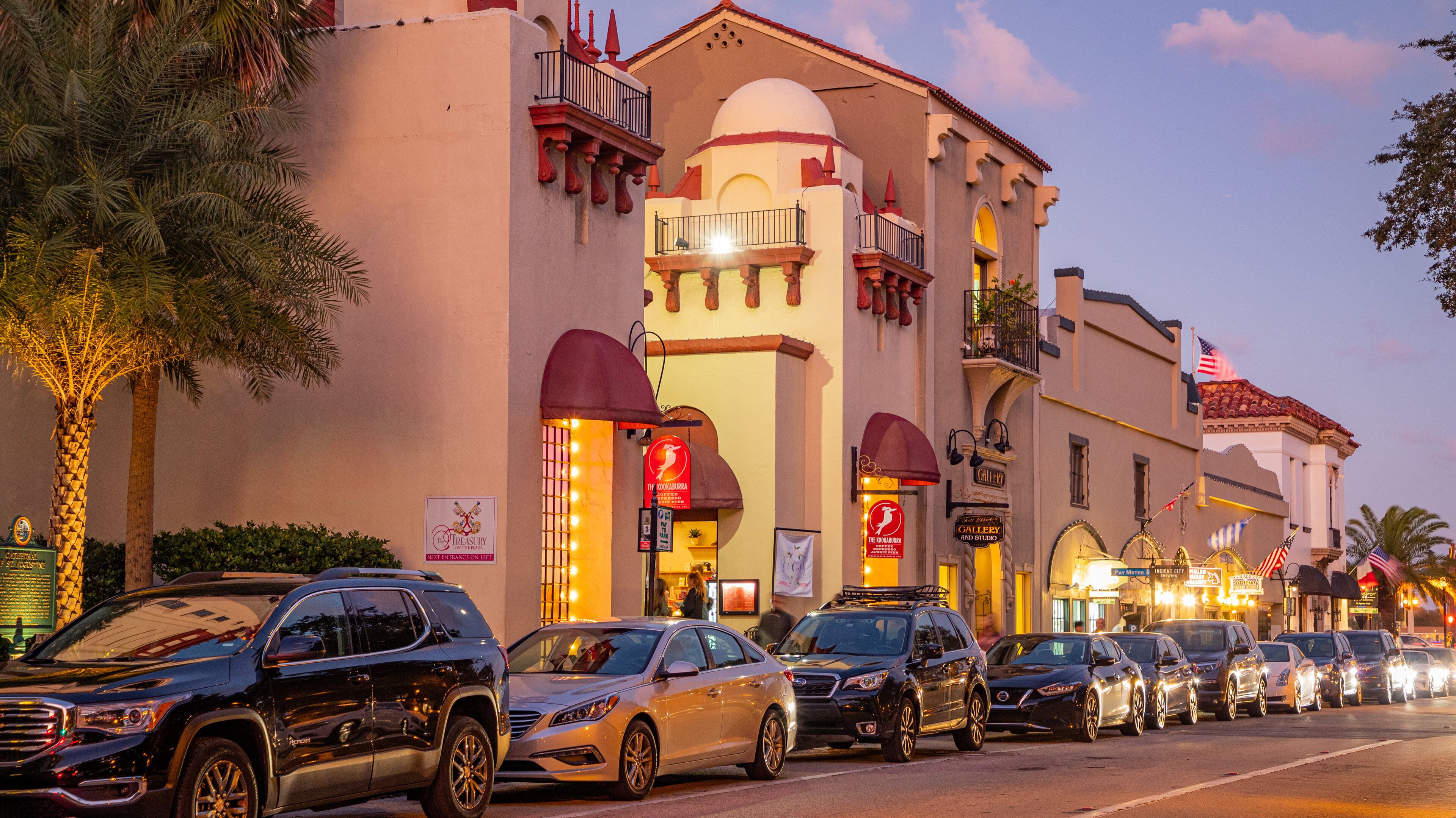 Downtown Historic District featuring night scenes