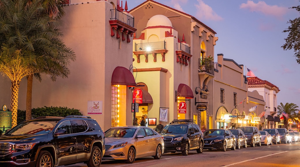 Downtown Historic District featuring night scenes