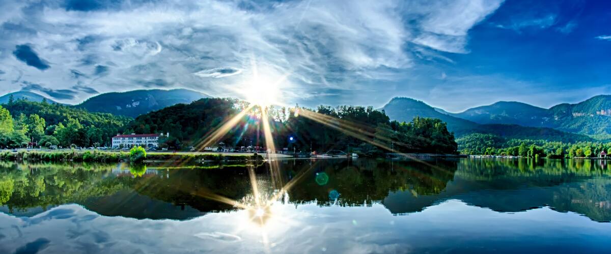 town of chimney rock in north carolina near lake lure