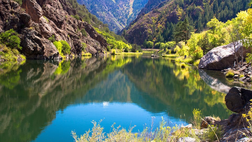 The Gunnison River flows through Black Canyon of the Gunnison National Park in Colorado