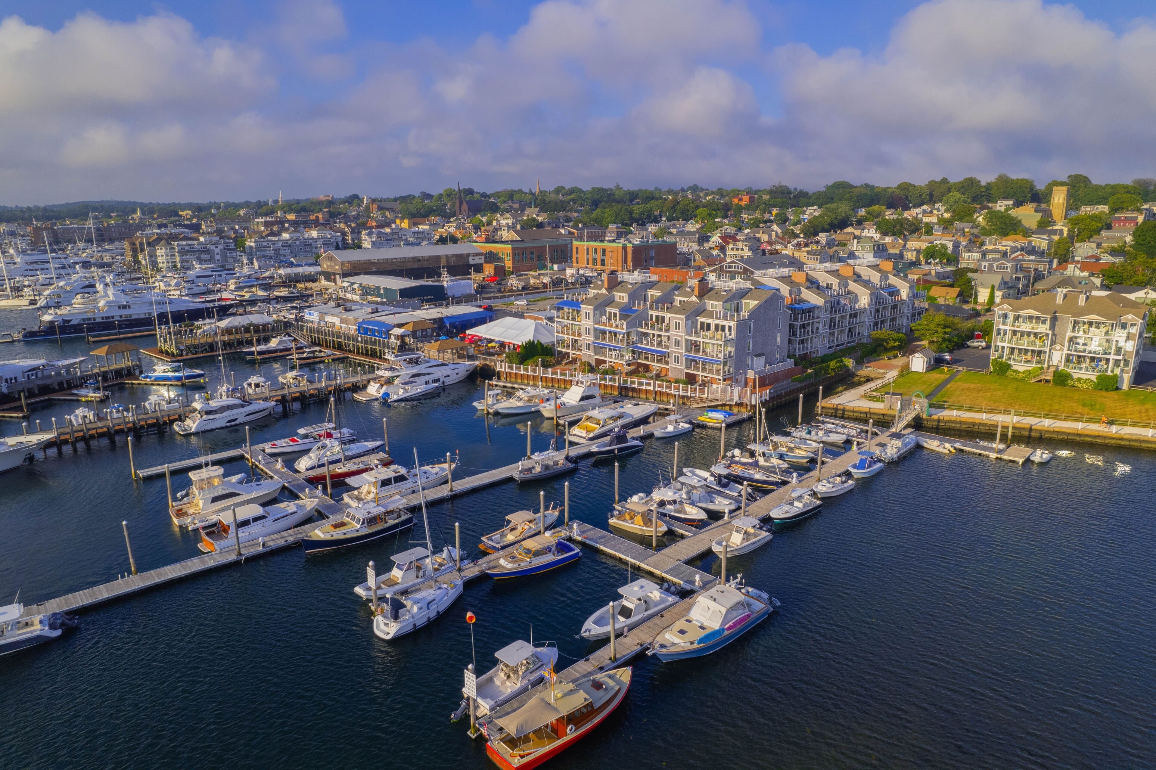 Aerial view of the Newport Harbor, Rhode Island