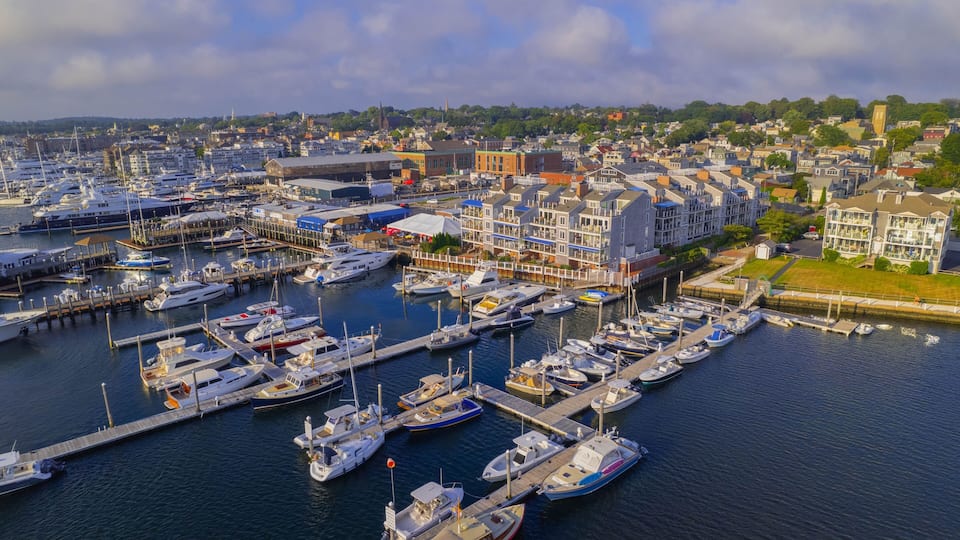 Aerial view of the Newport Harbor, Rhode Island