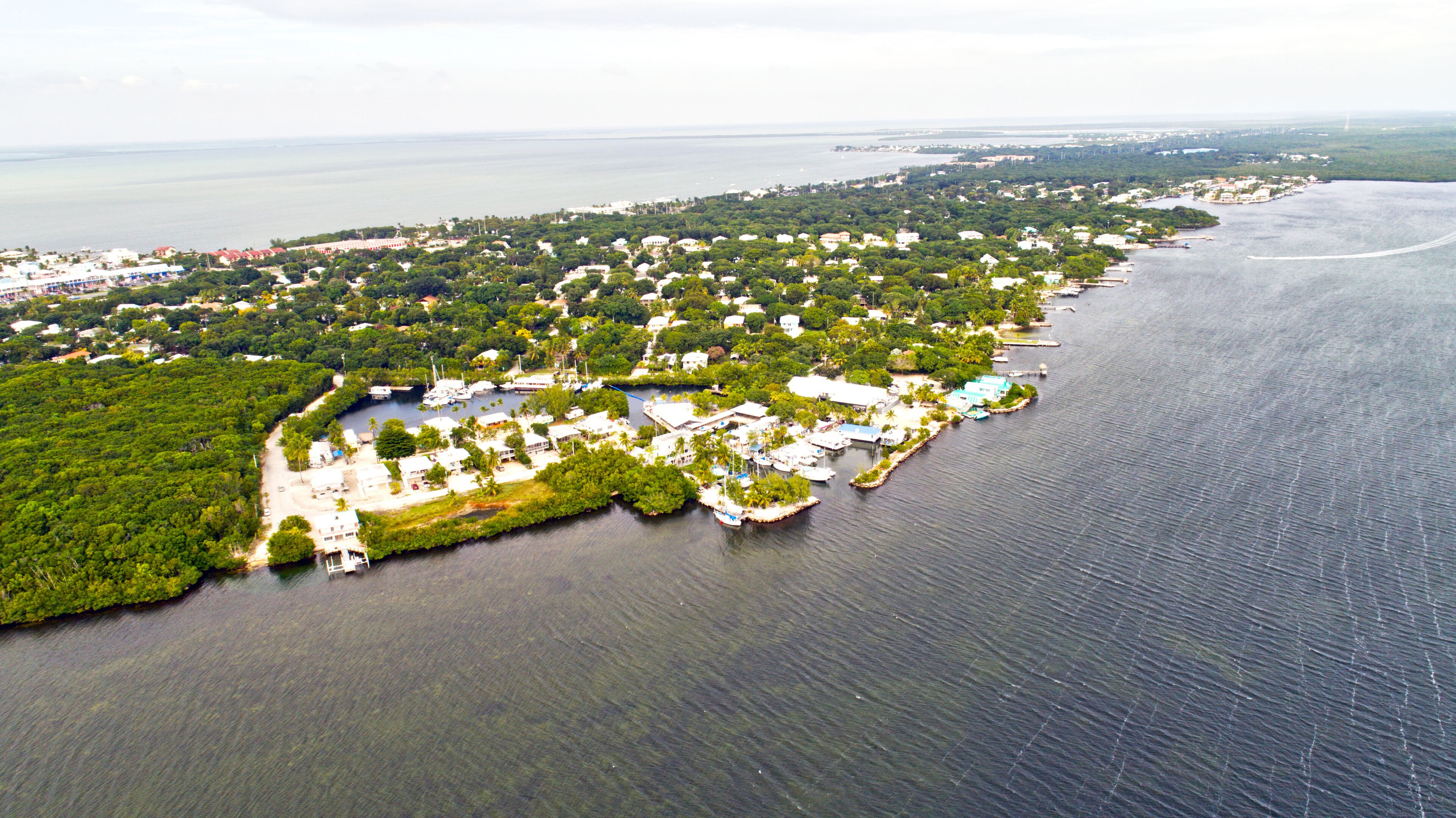 Aerial View Island of Islamorada in Florida Keys