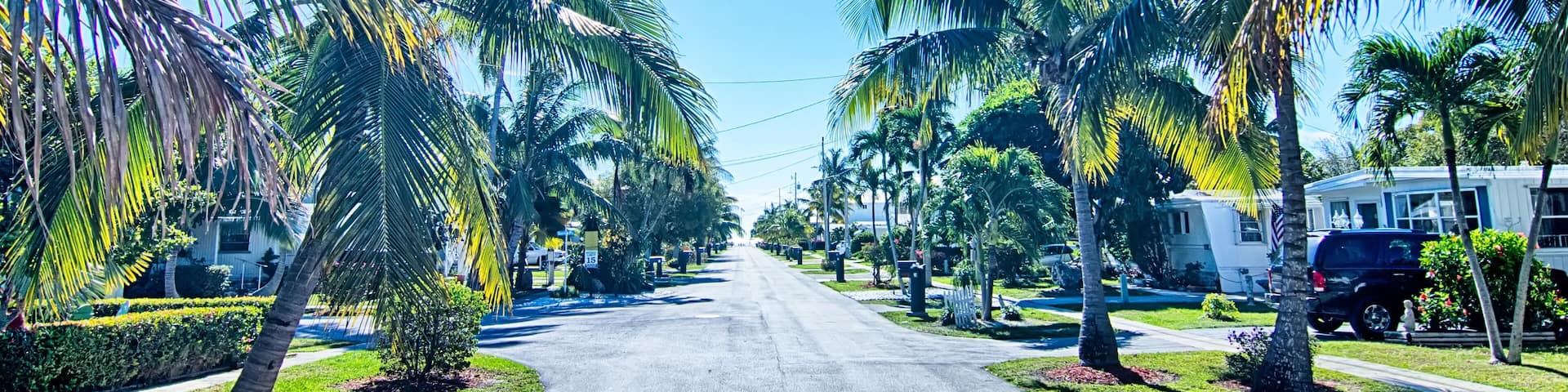 way to the beach with palm trees in key west florida