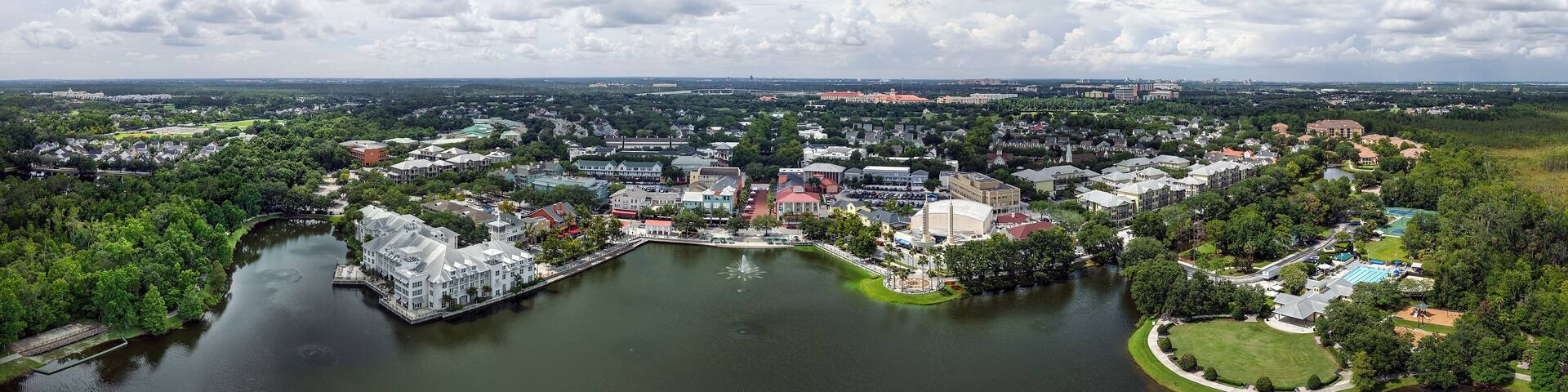 Celebration Florida Wide Aerial Panorama. July 3, 2025.