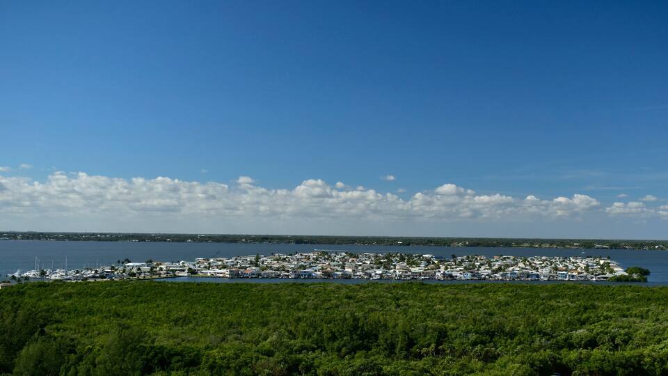 A view of Nettles Island and the Indian River facing west