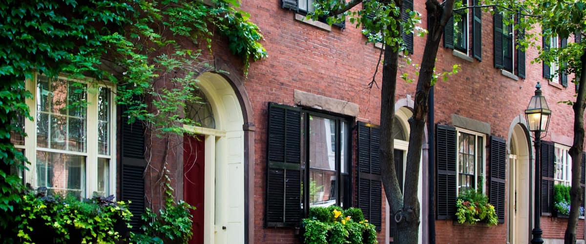 Historic brownstone house in Beacon Hill, Boston, Massachusetts