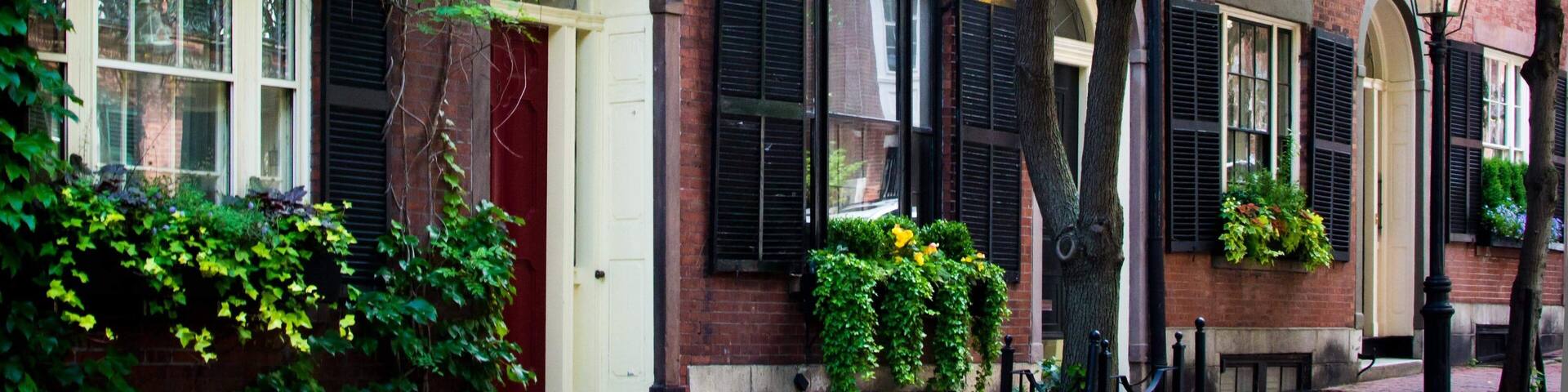 Historic brownstone house in Beacon Hill, Boston, Massachusetts