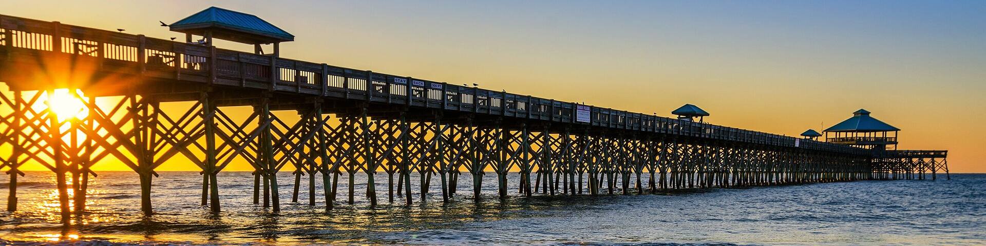 Atlantic Ocean, scenic sunrise, Folly Beach South Carolina