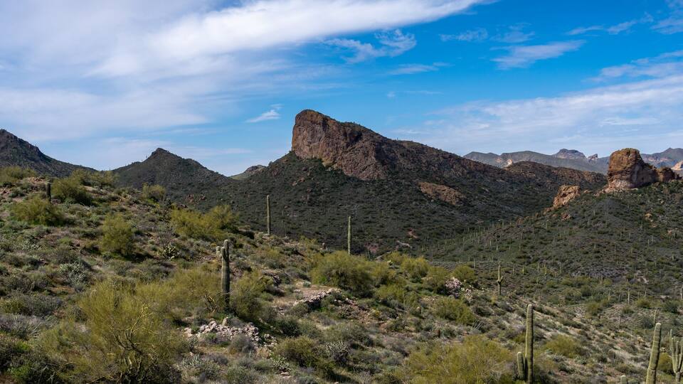 Superstition Mountains in Central Arizona, America, USA.