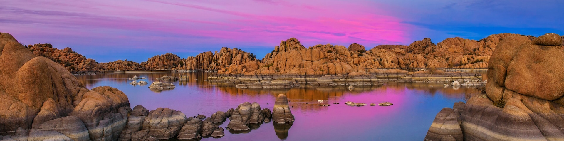 Sunset above Watson Lake in Prescott, Arizona