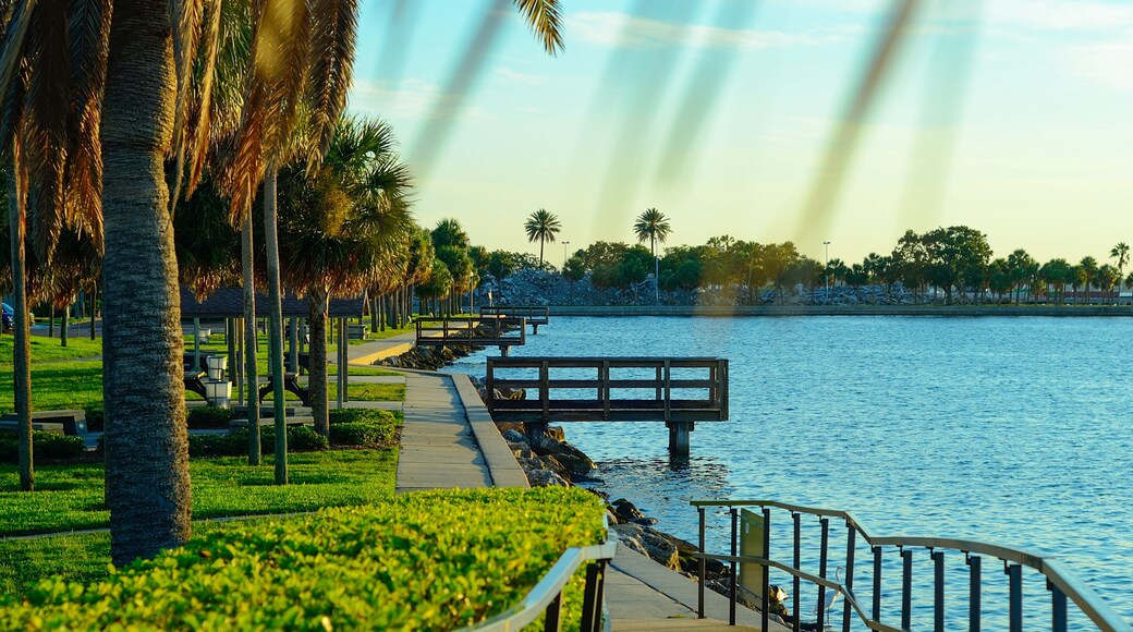 Walking Path at Demens Landing Park, Downtown St Petersburg, Florida.