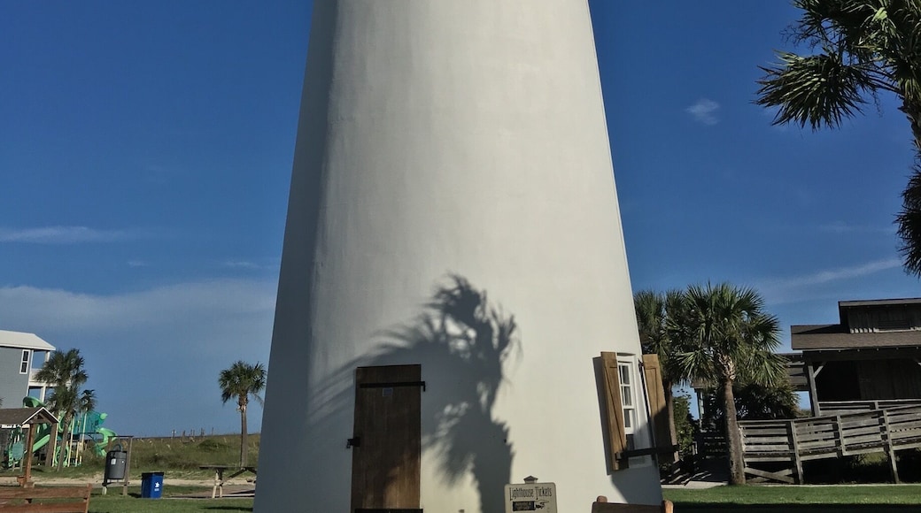 The Cape St. George Light is a 72-foot high brick lighthouse which had originally stood for 153 years on St. George Island, Florida, until toppling into the Gulf of Mexico October 22, 2005. The pieces of the lighthouse were retrieved, and in April 2008, the light's restoration was completed.