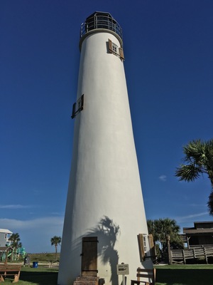 The Cape St. George Light is a 72-foot high brick lighthouse which had originally stood for 153 years on St. George Island, Florida, until toppling into the Gulf of Mexico October 22, 2005. The pieces of the lighthouse were retrieved, and in April 2008, the light's restoration was completed.