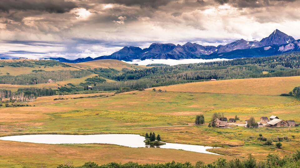 HASTINGS MESA near RIDGWAY AND TELLURIDE COLORADO -famous Last Dollar Ranch in San Juan Mountains