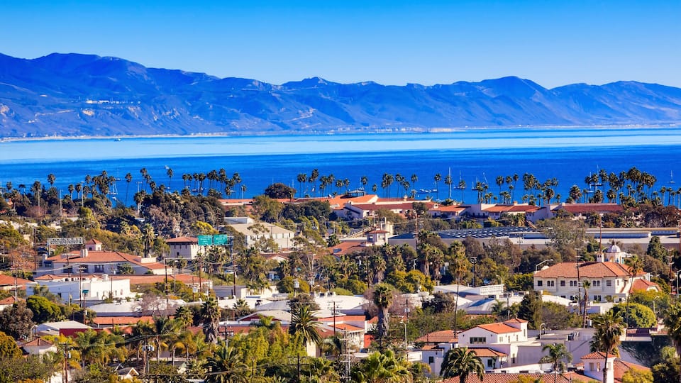 Buildings Coastline Pacific Ocean Santa Barbara California