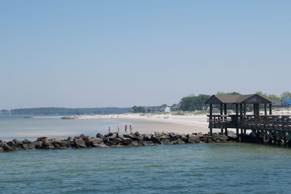 Virginia, USA - May 2017: Families enjoying on Cape Charles Beach, Virginia on May 2017