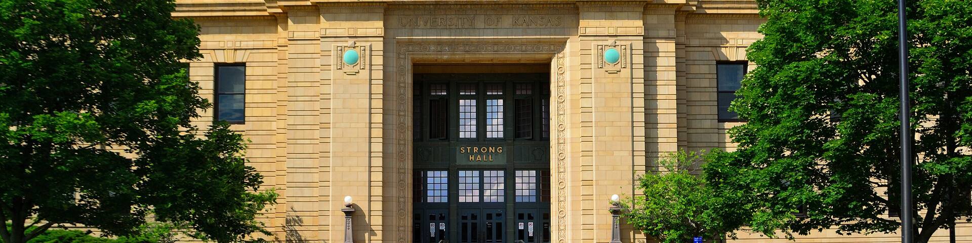 Strong Hall at the University of Kansas in Lawrence, Kansas on a Sunny Day