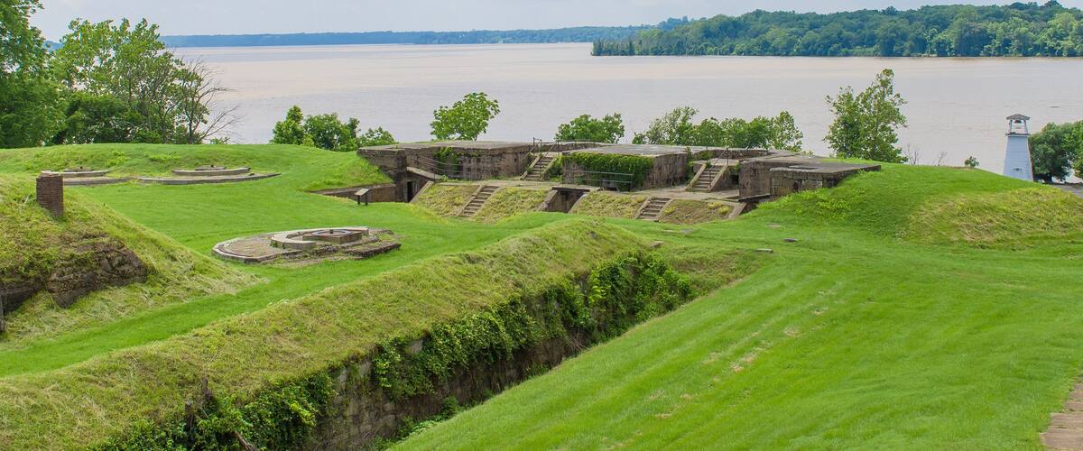 Fort Washington's gun emplacements along the Potomac