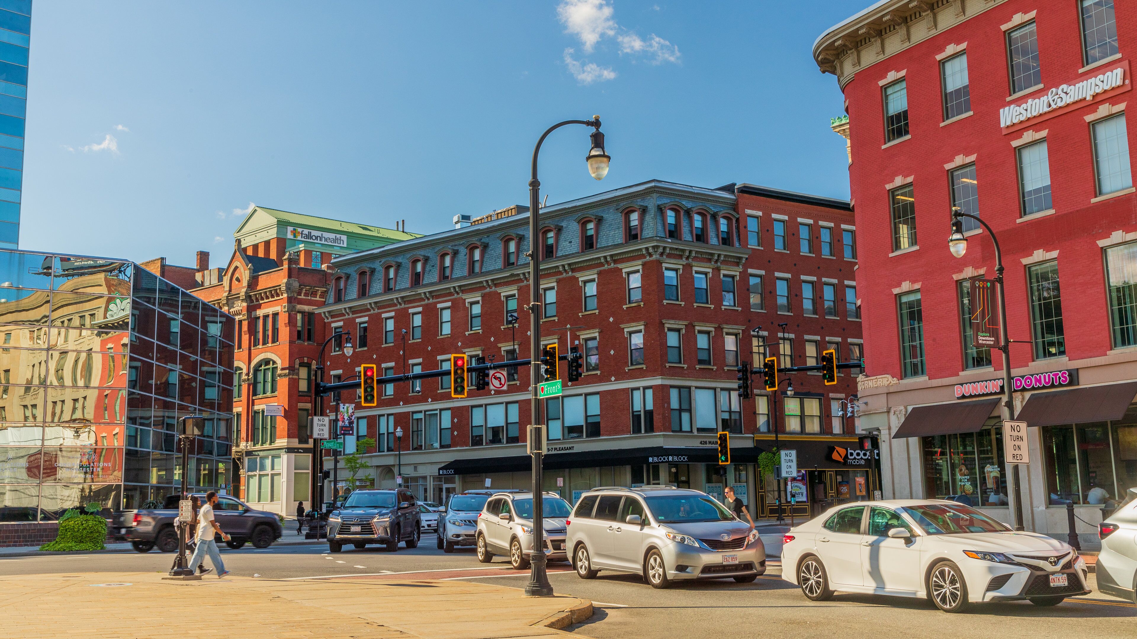 Worcester Central Business District featuring a city