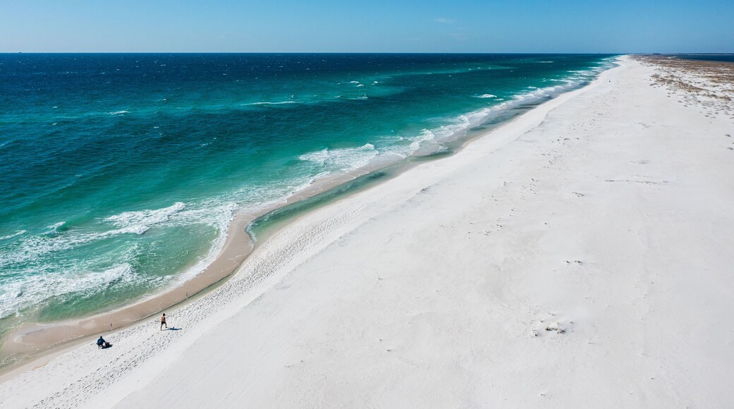 Pensacola Beach is a Florida resort community on the Gulf Coast barrier island of Santa Rosa.