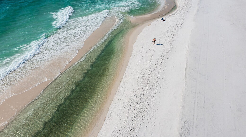 Pensacola Beach is a Florida resort community on the Gulf Coast barrier island of Santa Rosa.