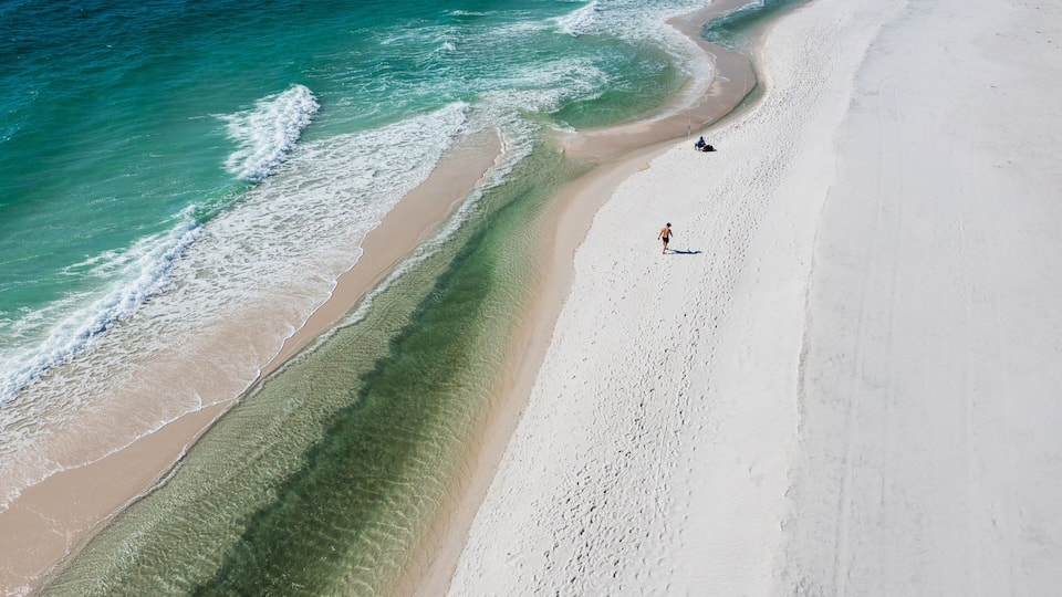 Pensacola Beach is a Florida resort community on the Gulf Coast barrier island of Santa Rosa.