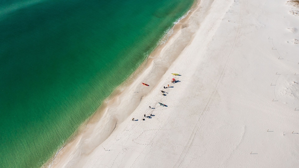 Pensacola Beach is a Florida resort community on the Gulf Coast barrier island of Santa Rosa.