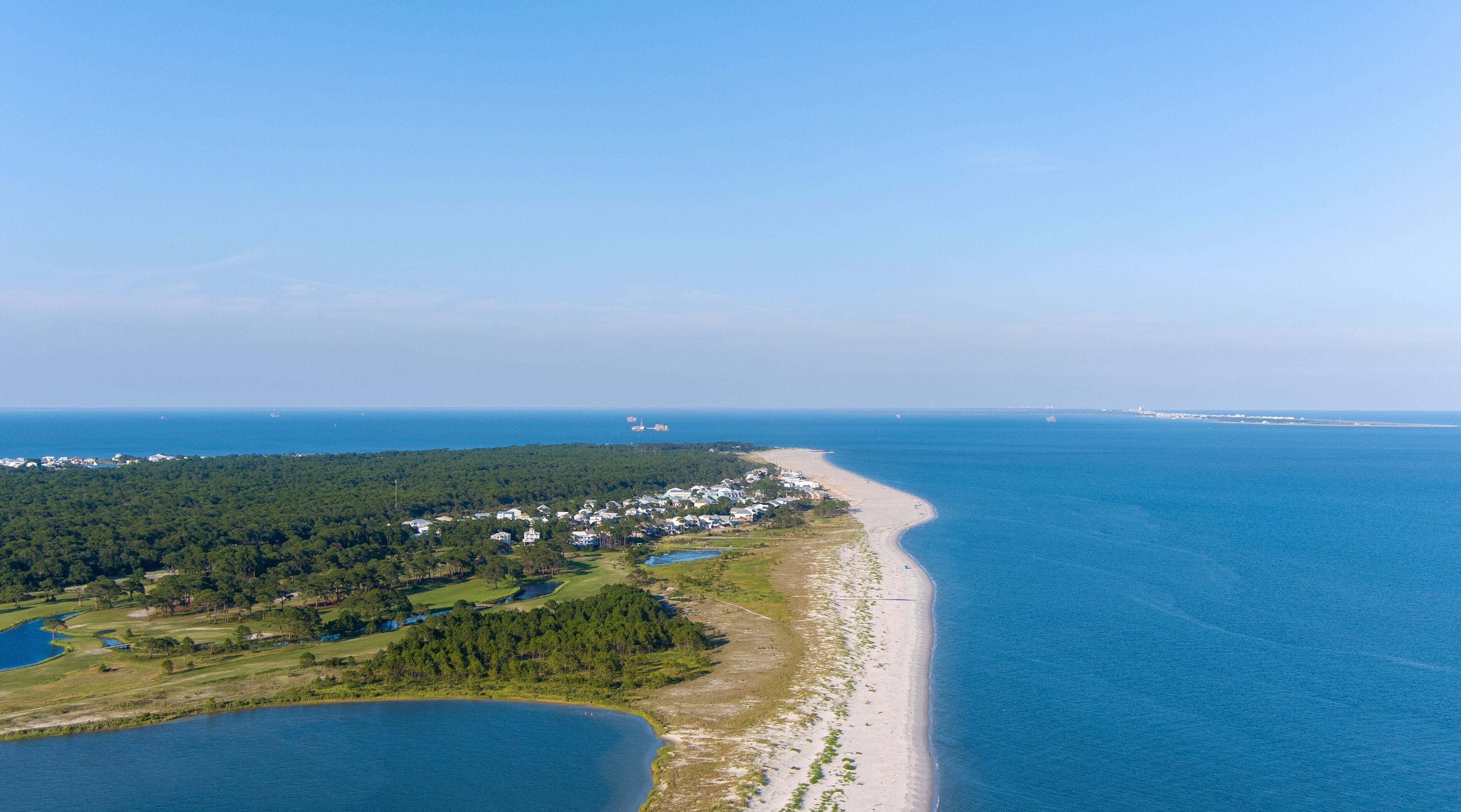 The beach at Dauphin Island, Alabama in June