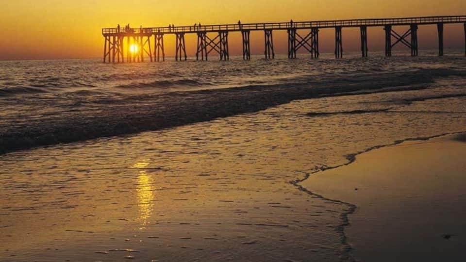 Beach and Pier at Sunset, Florida, USA