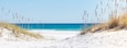 Pensacola Beach Panorama, Florida blauer Himmel und weißer Sand, Mexiko, Horizont, Florida, Paradies, Whitehaven, Fidschi, Mauritius, Malediven, Bora Bora, Hawaii