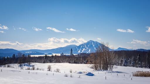 View of Mount Owl's Head in the Eastern Townships in winter