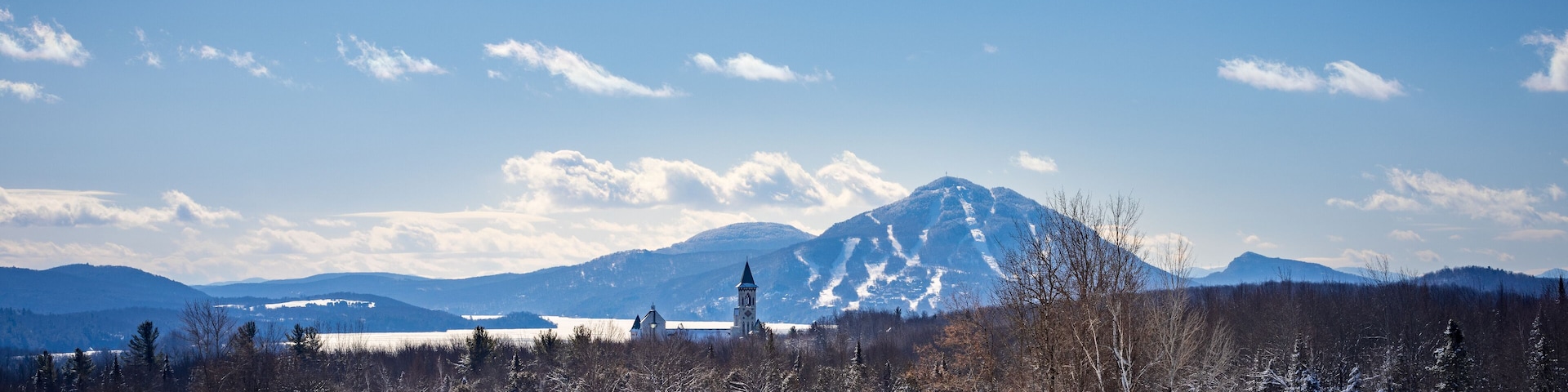 View of Mount Owl's Head in the Eastern Townships in winter