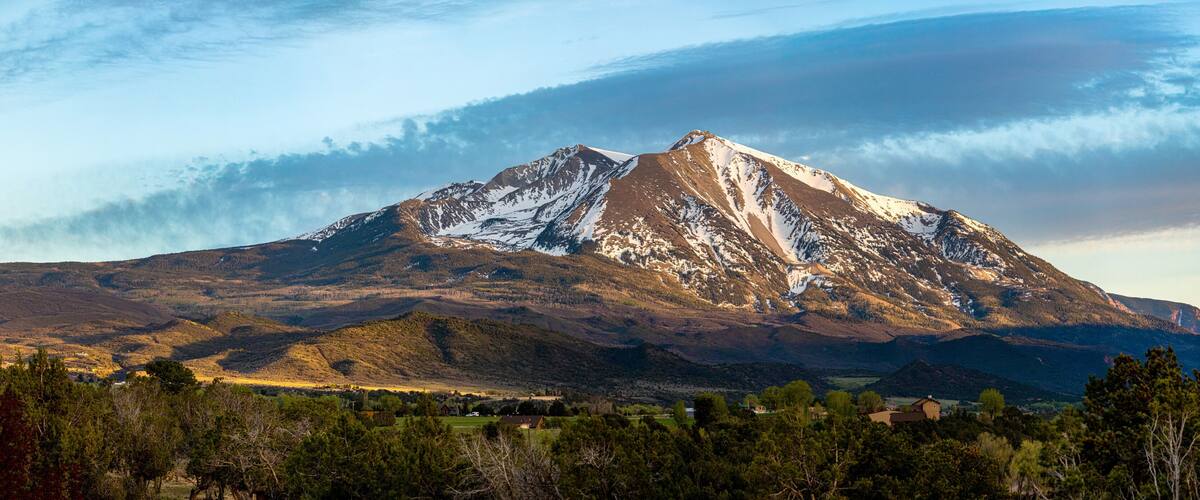 Beautiful view of mountain Sopris Aspen Glen Colorado