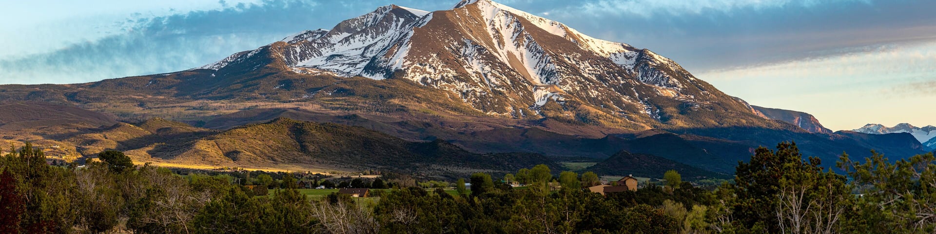 Beautiful view of mountain Sopris Aspen Glen Colorado