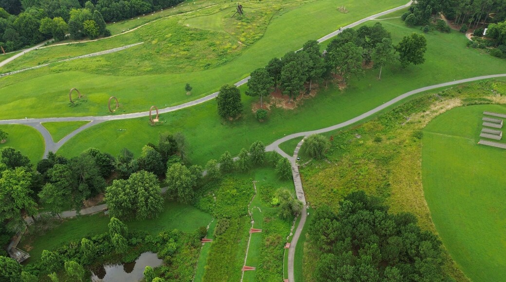 Aerial view of the walking trails at the North Carolina Museum of Art in Raleigh