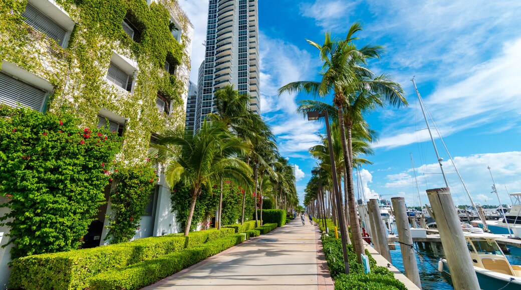 Green architecture, Miami Beach luxury condos and harbour, Miami, Florida, USA