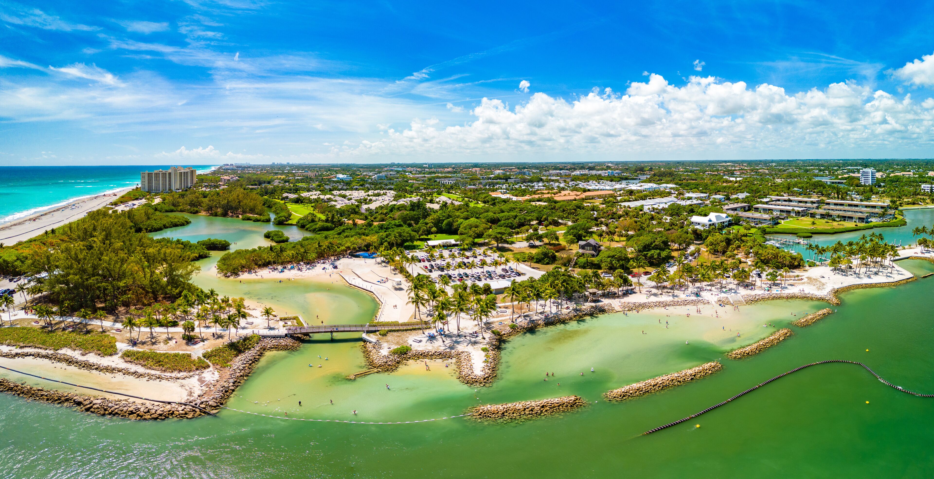 DuBois Park, Jupiter Beach and inlet, areal views, Florida
