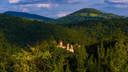 KUTAISI, GEORGIA: Beautiful landscape with a view of the Motsameta Monastery on a sunny summer day.
