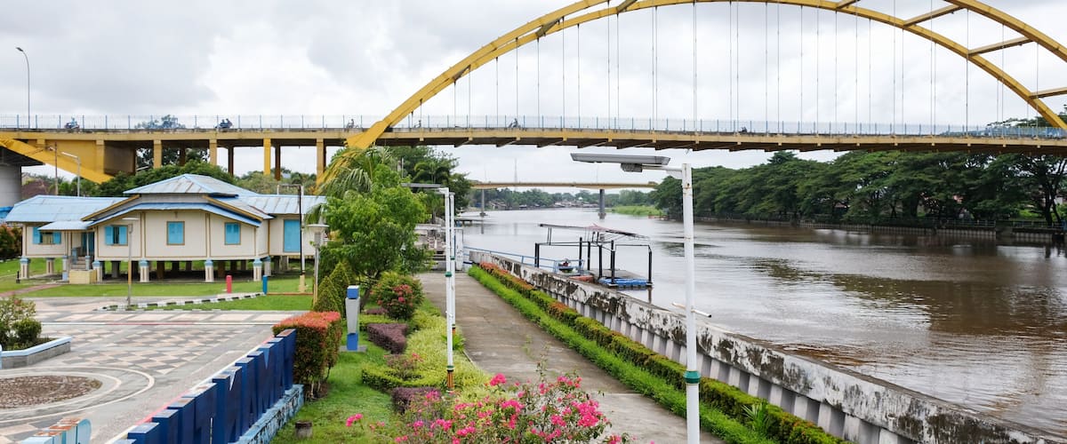 Park along the Siak River near Tuan Kadi's House